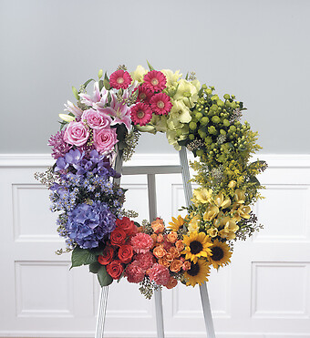 Multi-colored Wreath on easel